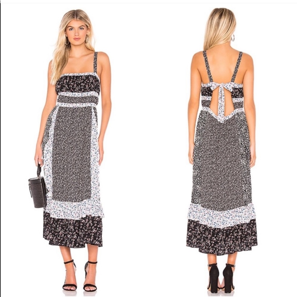 Free People Yesica Ditsy Floral Prairie Boho Cottagecore Ruffle Maxi Dress